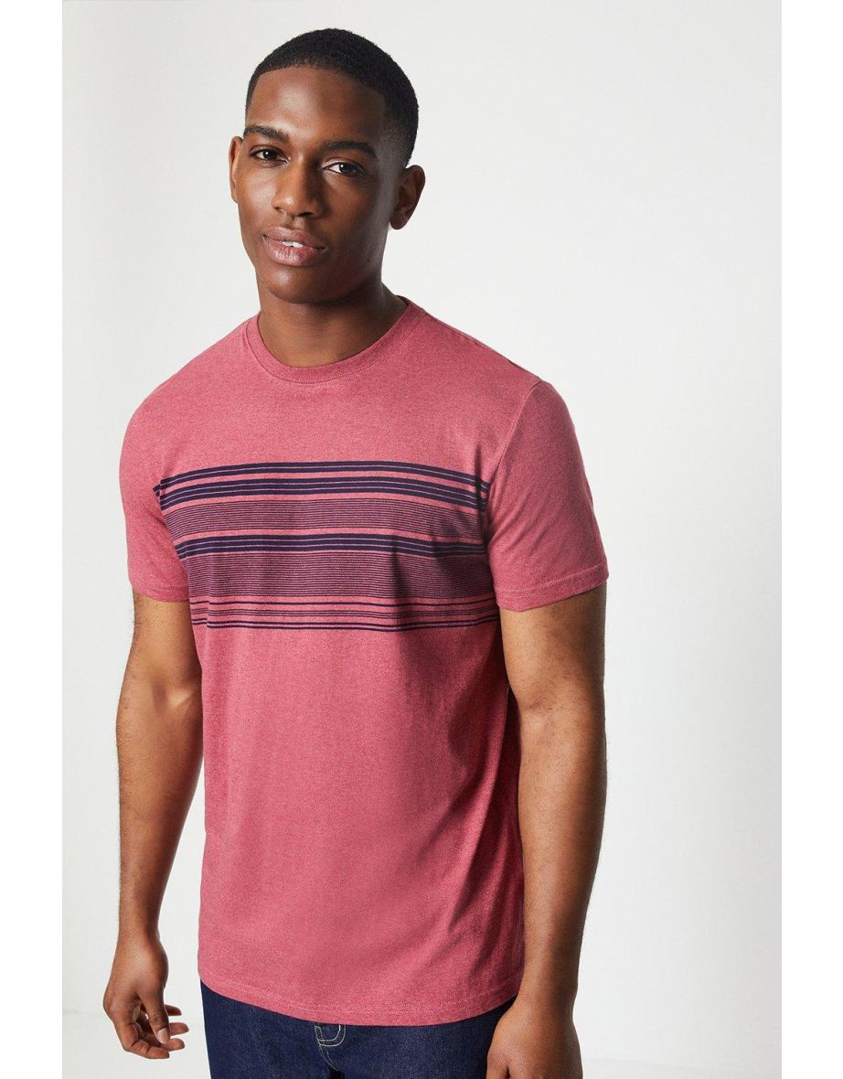 Chest Stripe Tee - rose