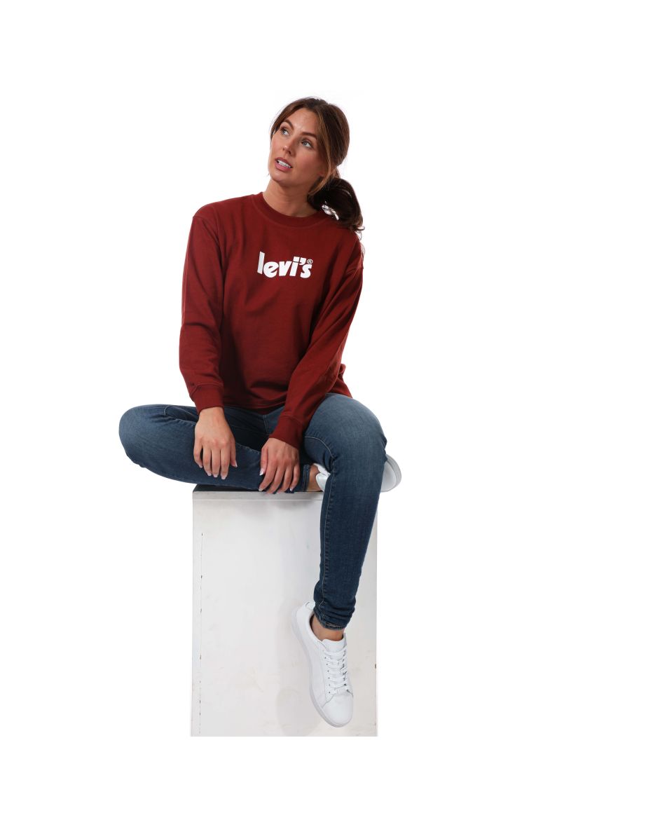 Women's Levis Graphic Standard Crew Sweatshirt in Red - 3