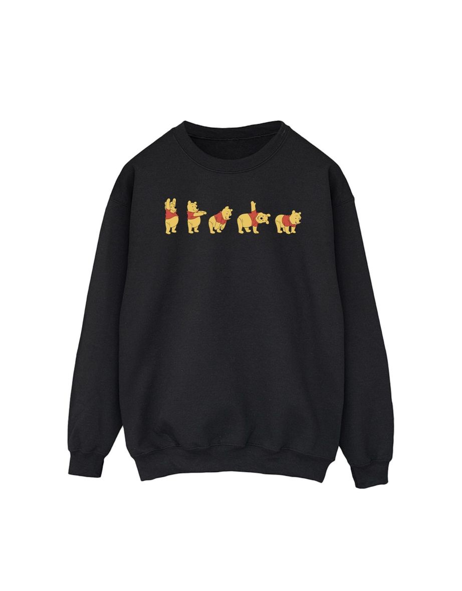 Disney Mens Winnie The Pooh Stretching Sweatshirt - Black