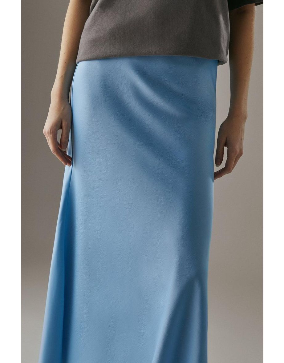 Satin Bias Midi Skirt - 3