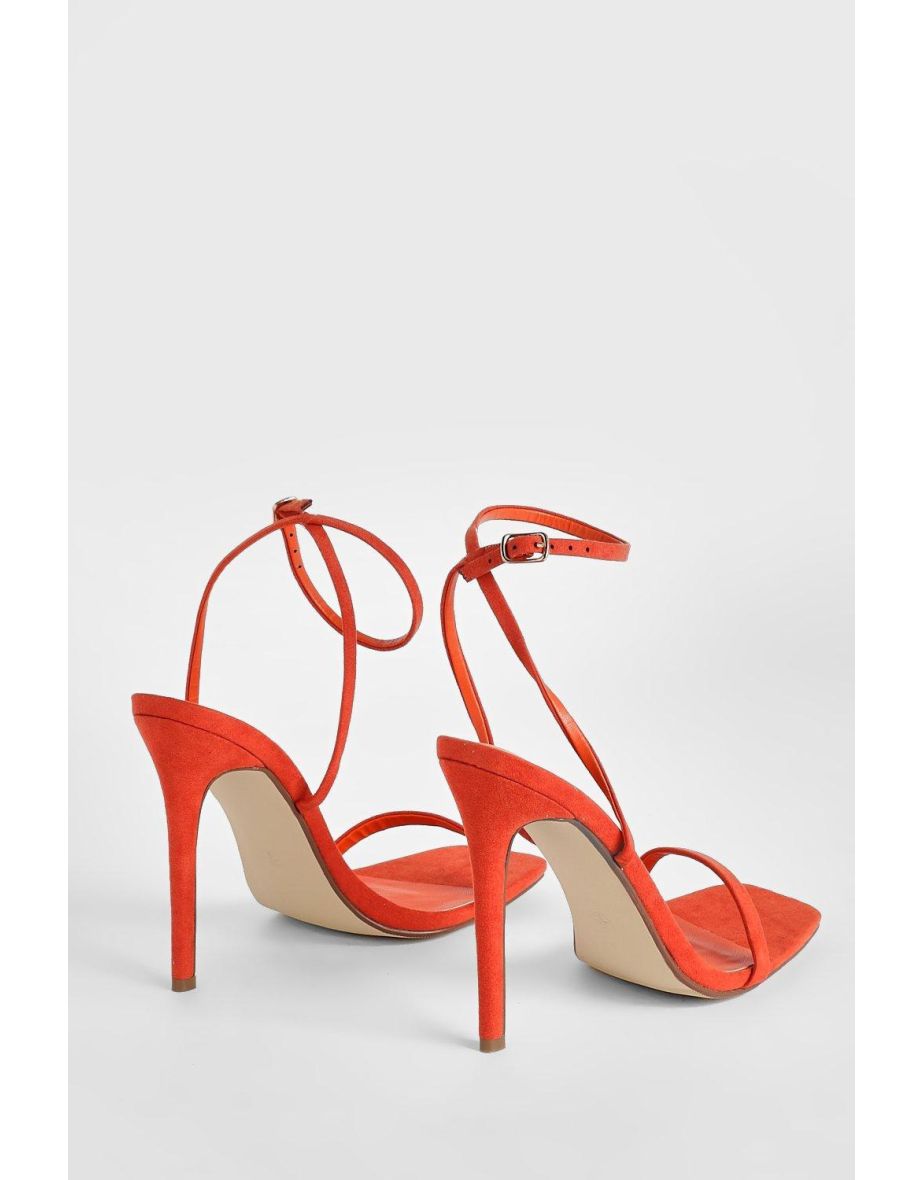 Barely There Stiletto Heels - burnt orange - 3