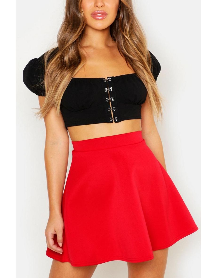 Petite Colour Pop Skater Skirt - red - 3