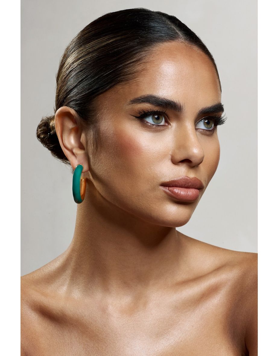 Sigma | Green Chunky Hoop Earrings