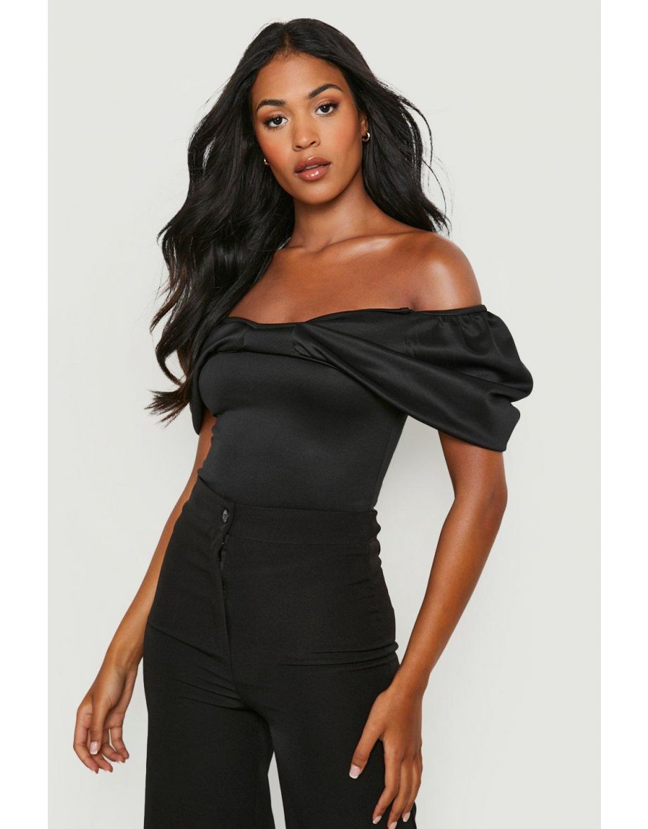 Tall Bow Bodysuit - black