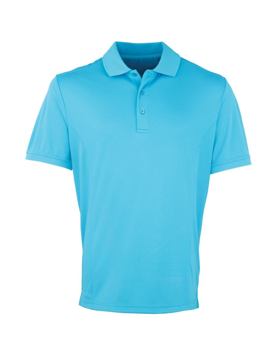 Premier Mens Coolchecker Pique Short Sleeve Polo T-Shirt - Turquoise