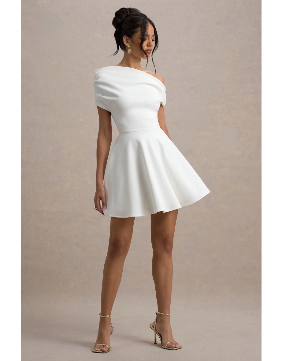 Agnes | White One-Shoulder Mini Dress - 5