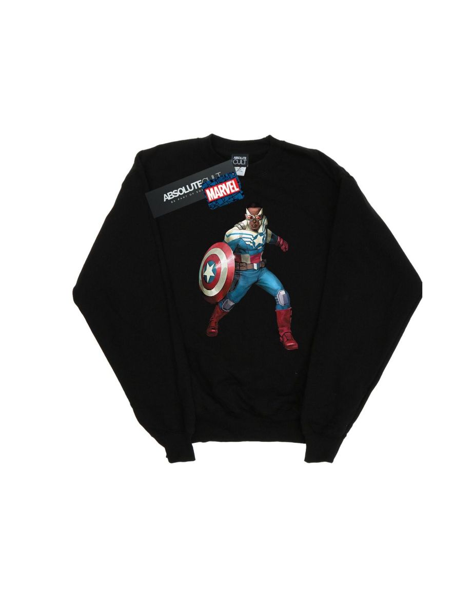 Marvel Boys Falcon Is Captain America Sweatshirt - Black - 1