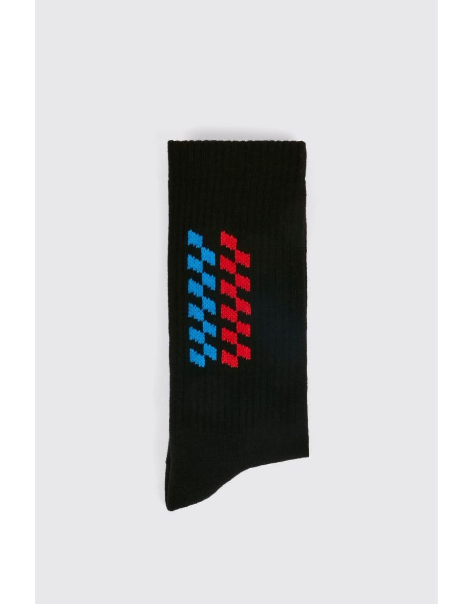 Embroidered Racing Point Sock - black - 2