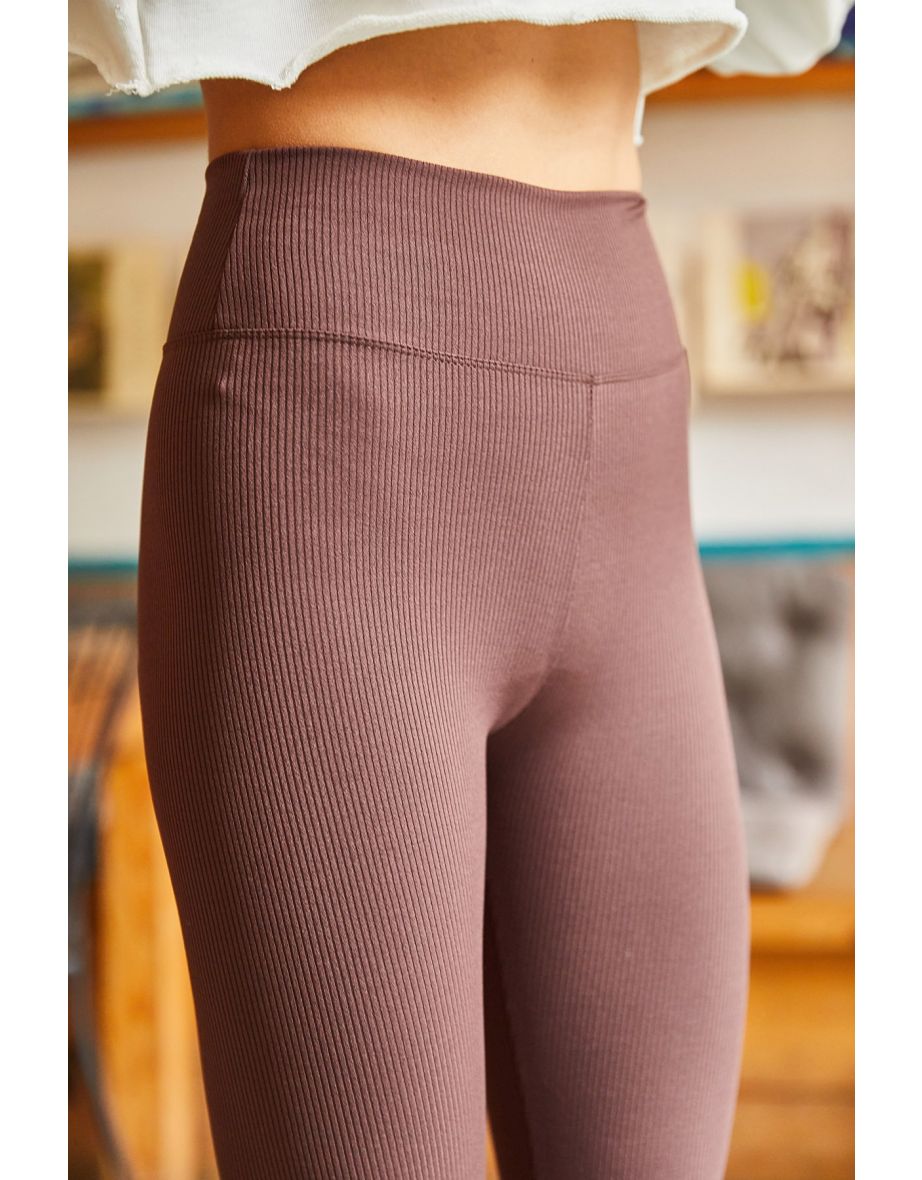 Leggings - Brown - High Waist - 6