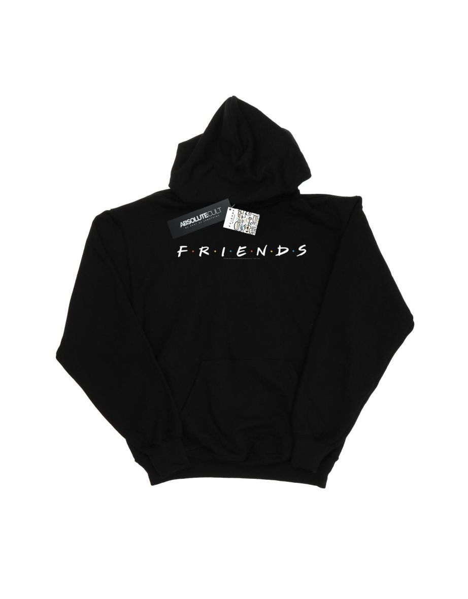 Friends Mens Text Logo Hoodie - Black