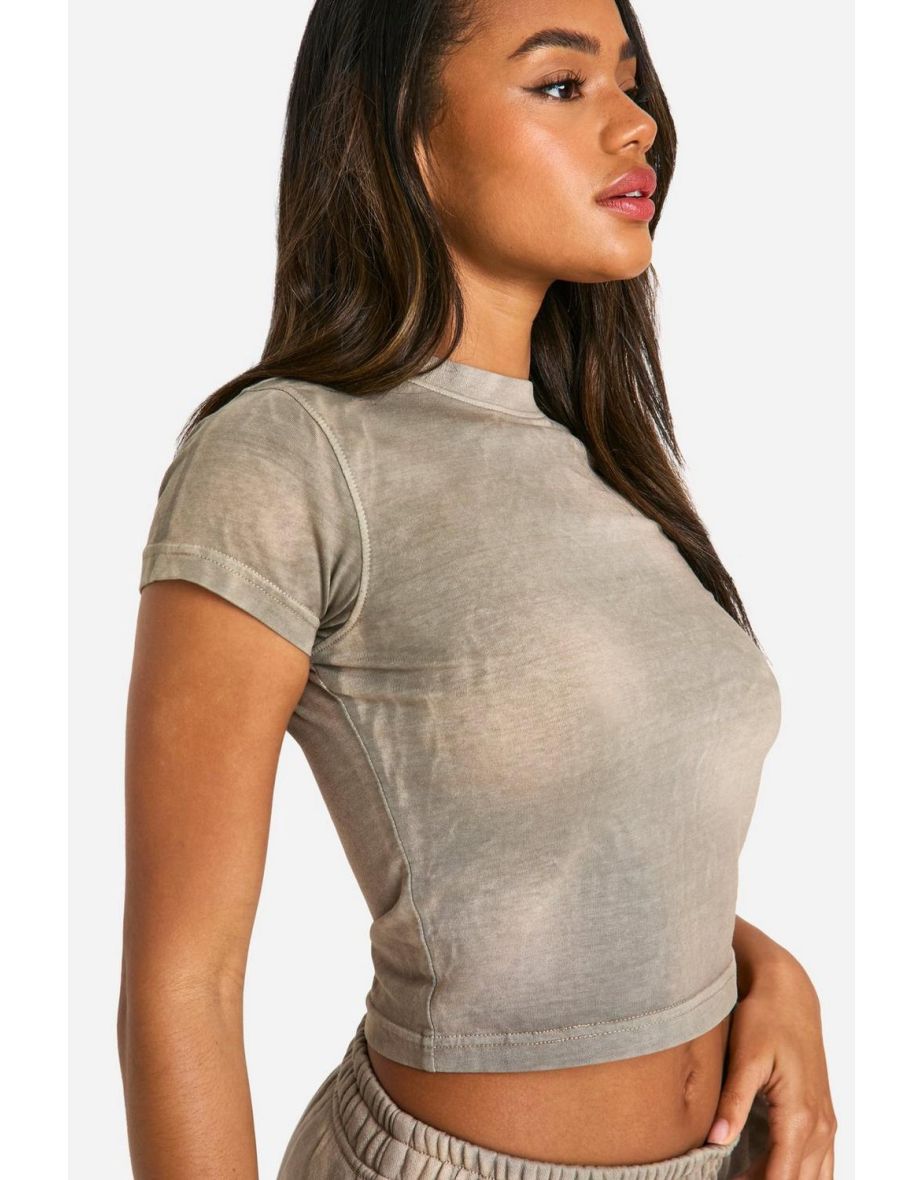 Sunbleach Wash Short Sleeve Baby T-shirt - taupe - 3