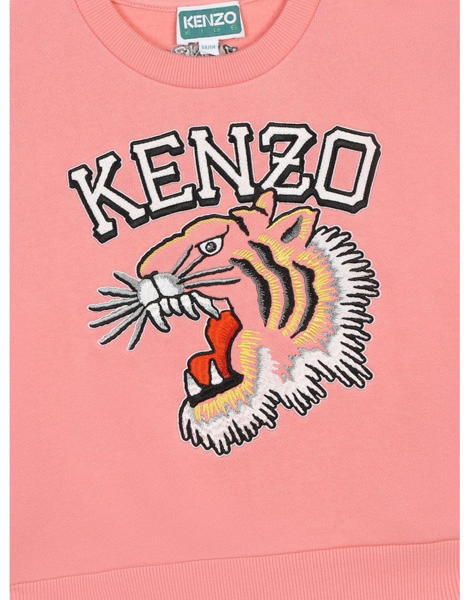 KENZO Girls Tiger Logo Sweatshirt in Pink - 3