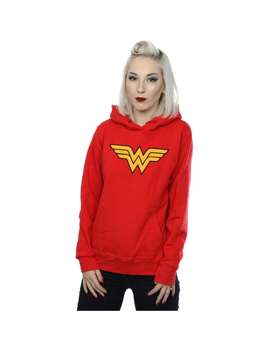 DC Comics Womens/Ladies Wonder Woman Logo Hoodie - Red