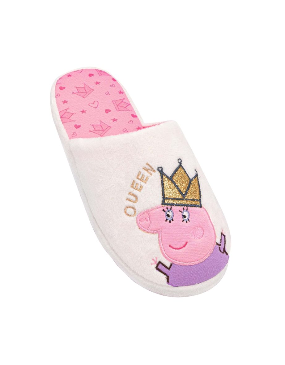 Peppa Pig Womens/Ladies Queen Mummy Pig Slippers - Cream/Pink/Purple