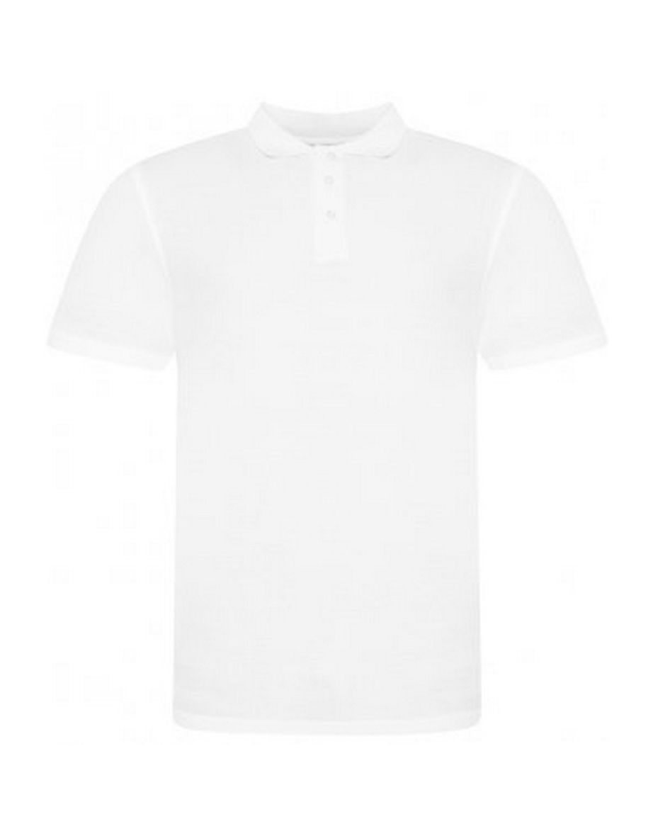Awdis Mens Piqu Cotton Short-Sleeved Polo Shirt - White