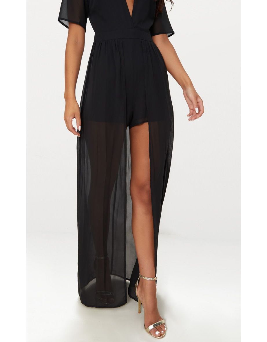 black maxi playsuit