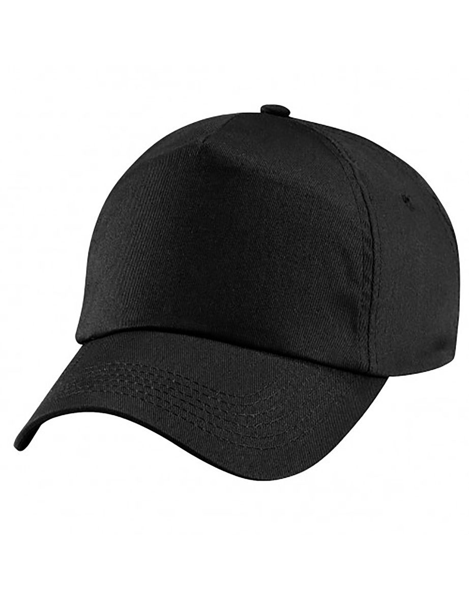 Beechfield Unisex Plain Original 5 Panel Baseball Cap - Black - 2