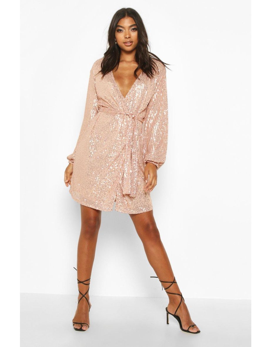 Boohoo rose gold outlet dress