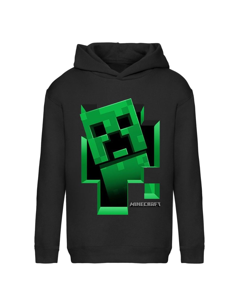 Minecraft Childrens/Kids Inside Creeper Hoodie - Black
