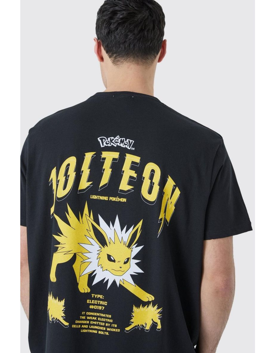 Oversized Pokemon Jolteon License T-shirt - black