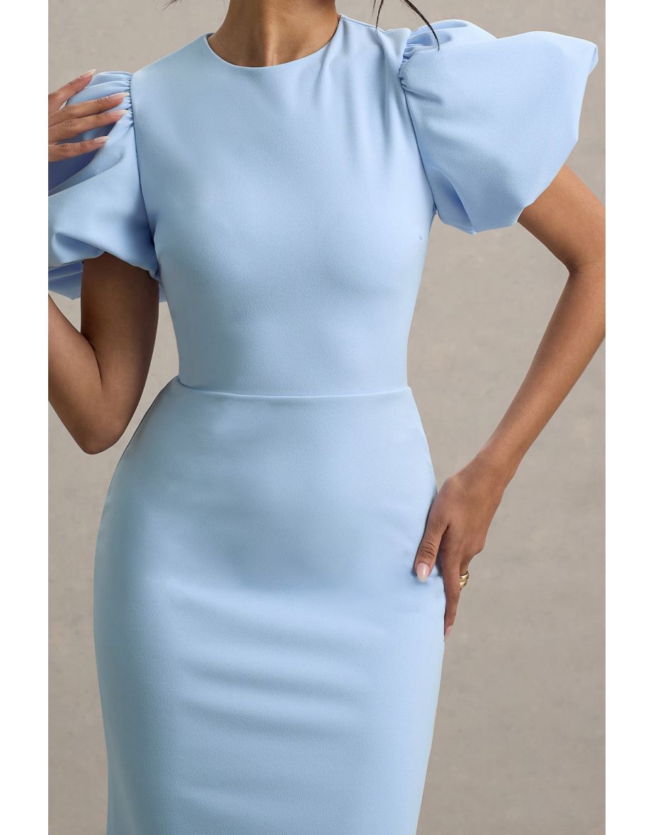 Love Letters | Powder Blue Puff-Sleeve Maxi Dress - 5