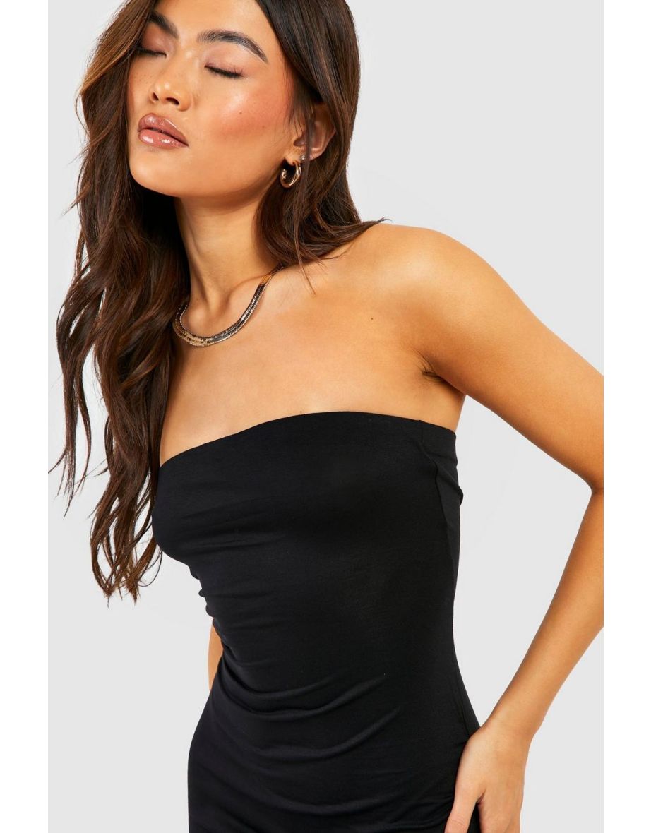 Basic Bandeau Midaxi Dress - black - 3