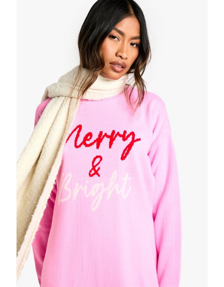 Merry and Bright Knitted  Dress - pink - 3