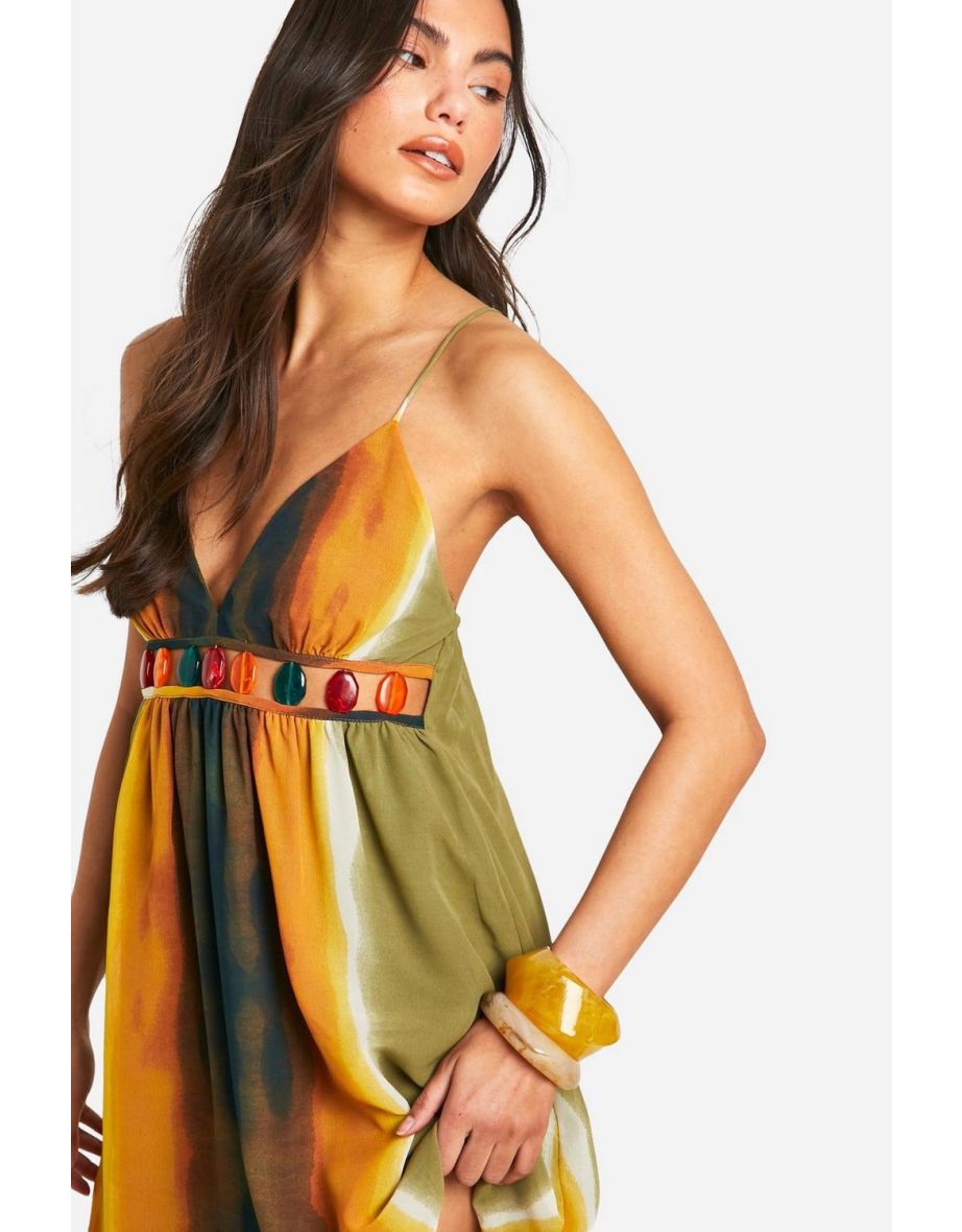 Chiffon Beaded Mini Dress - multi - 3