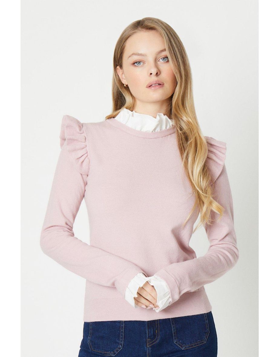 Frill shoulder online jumper