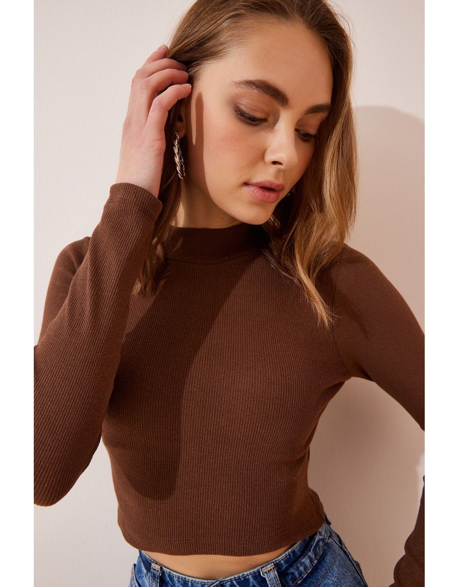 Blouse - Brown - Fitted