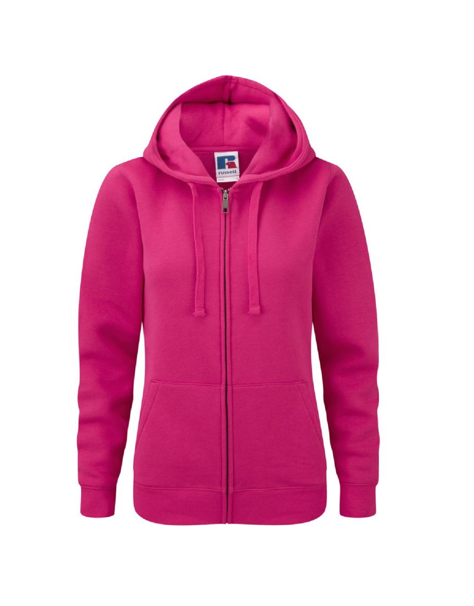 Russell Ladies Premium Authentic Zipped Hoodie (3-Layer Fabric) - Fuchsia