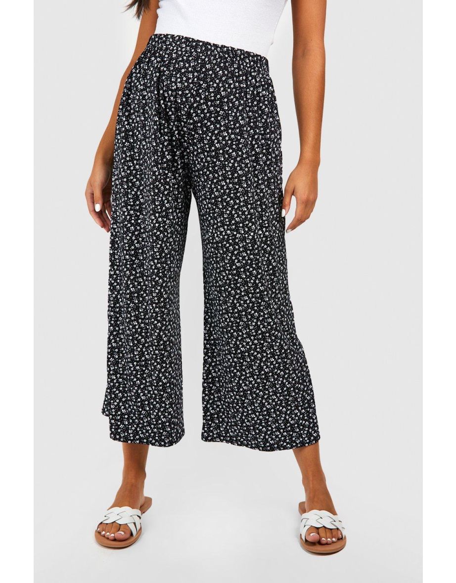 Maternity Ditsy Floral Culottes - black - 3