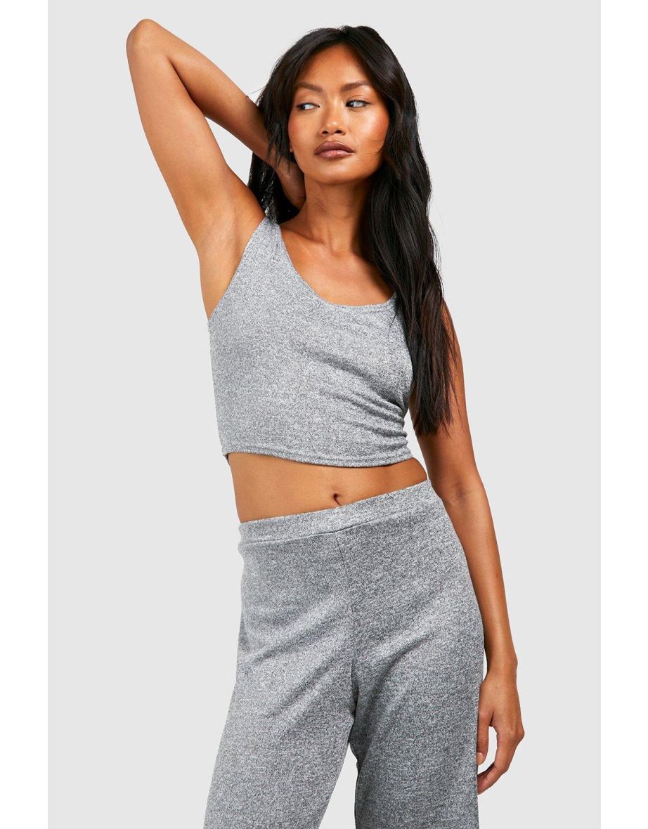 Super Soft Marl Scoop Cami Top - grey marl