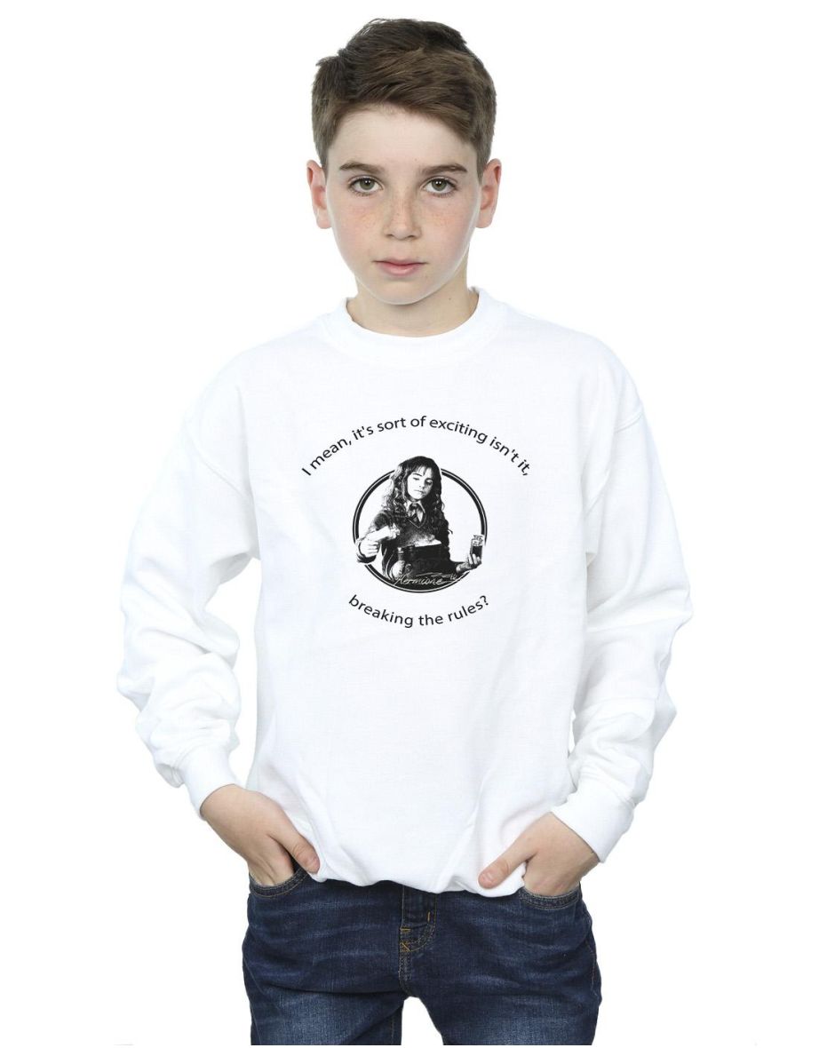 Harry Potter Boys Hermione Breaking The Rules Sweatshirt - White