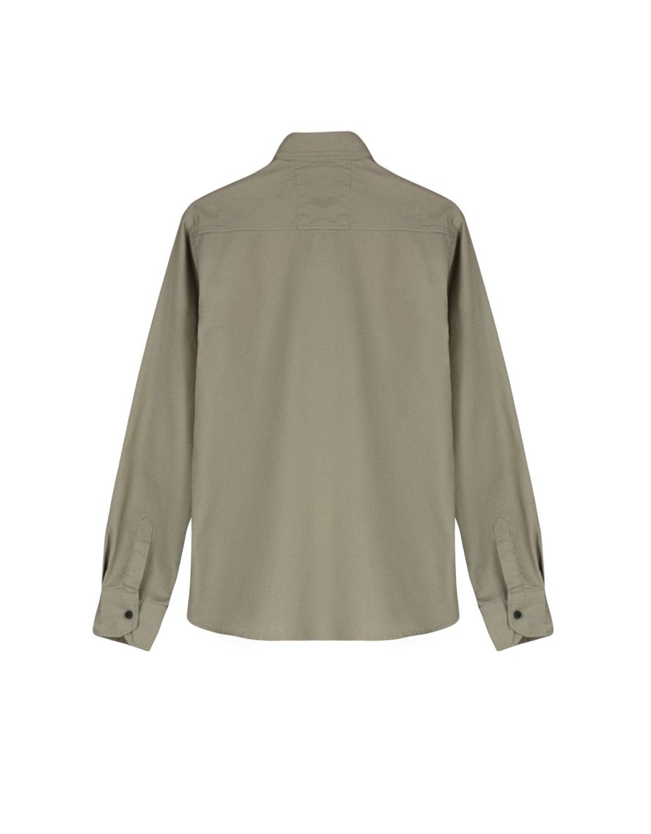Men Khaki Regular Fit Denim Jeans Shirt with Snap Fasteners - 7