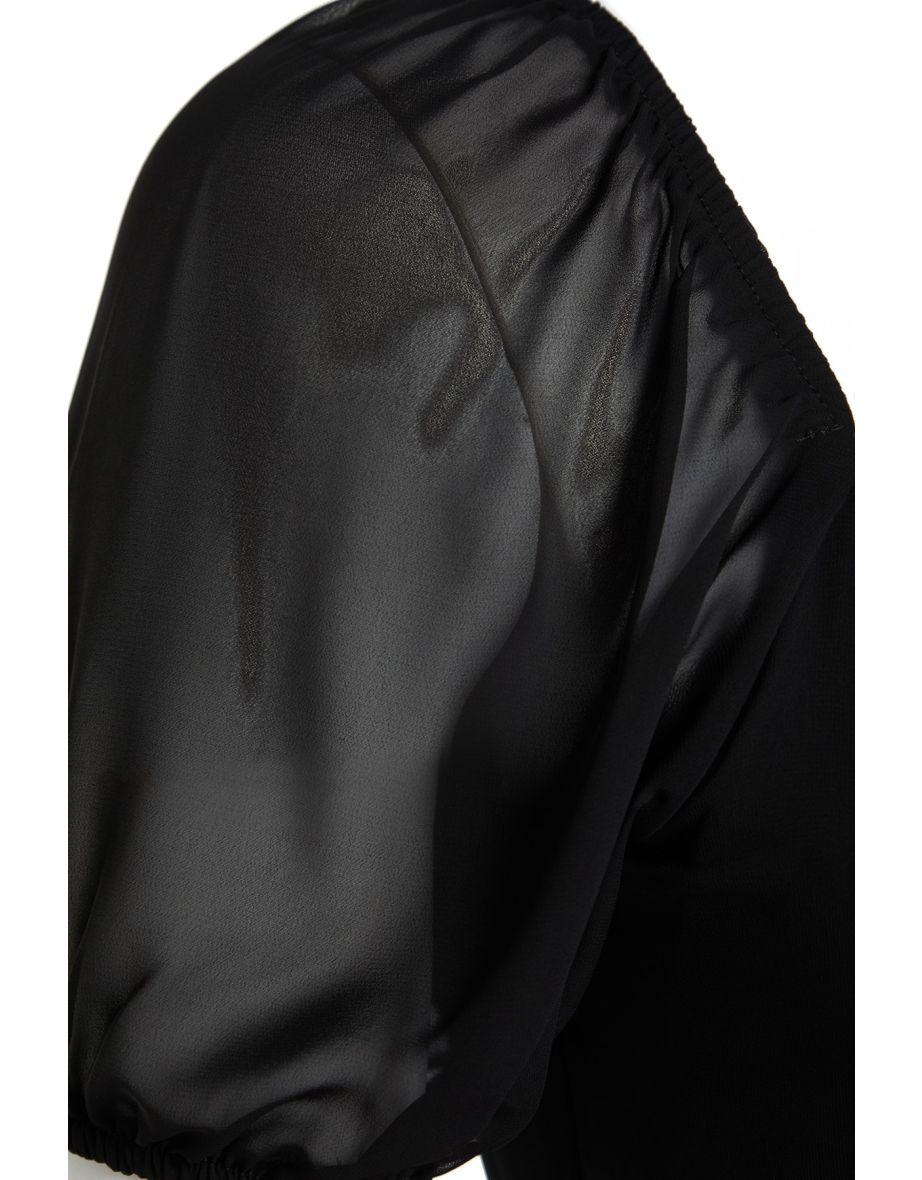 Curve Black Plus Chiffon Column Midi Slip Dress - 7