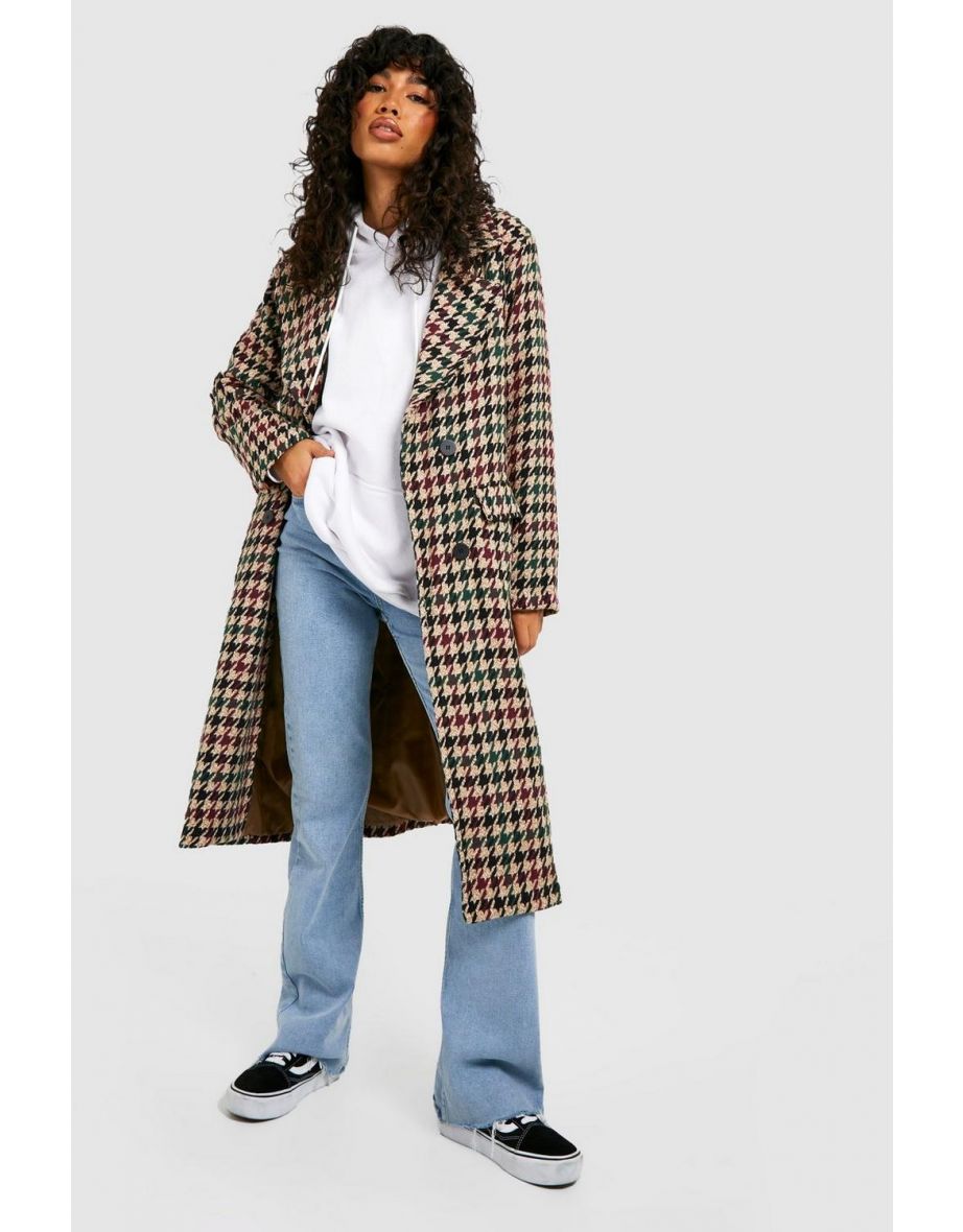 Check Oversized Coat - multi