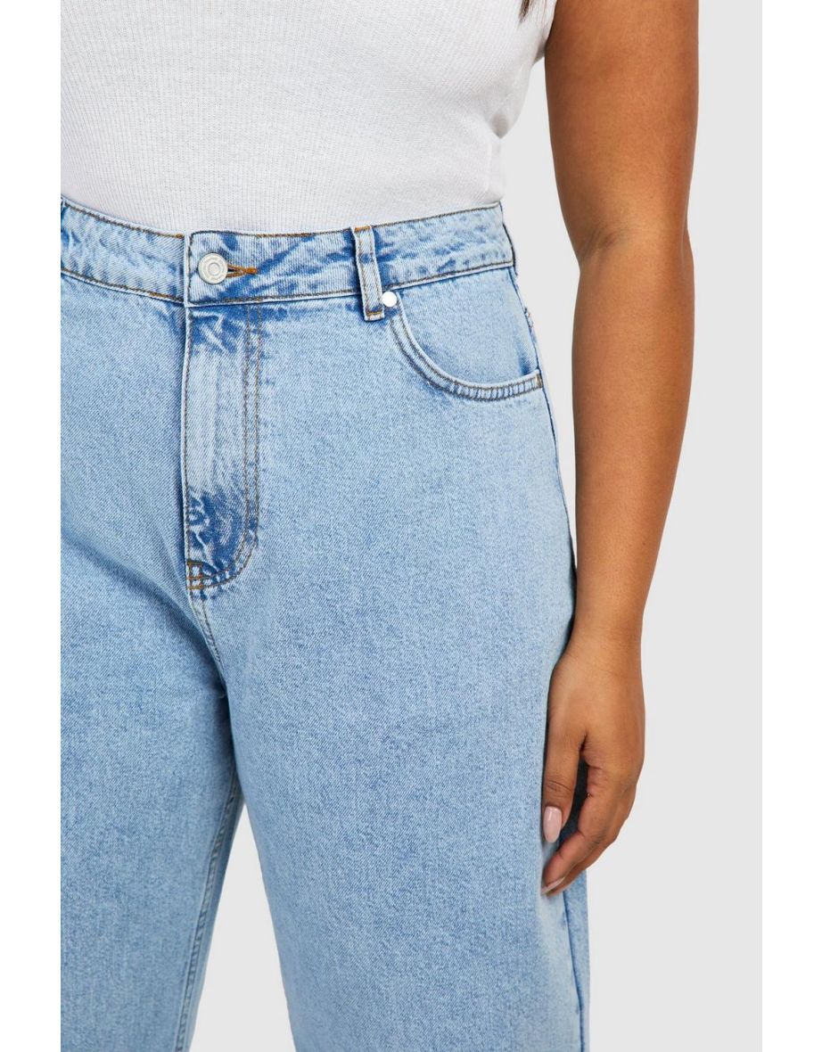 Plus Light Acid Wash Boyfriend Jean - acid wash light blue - 3