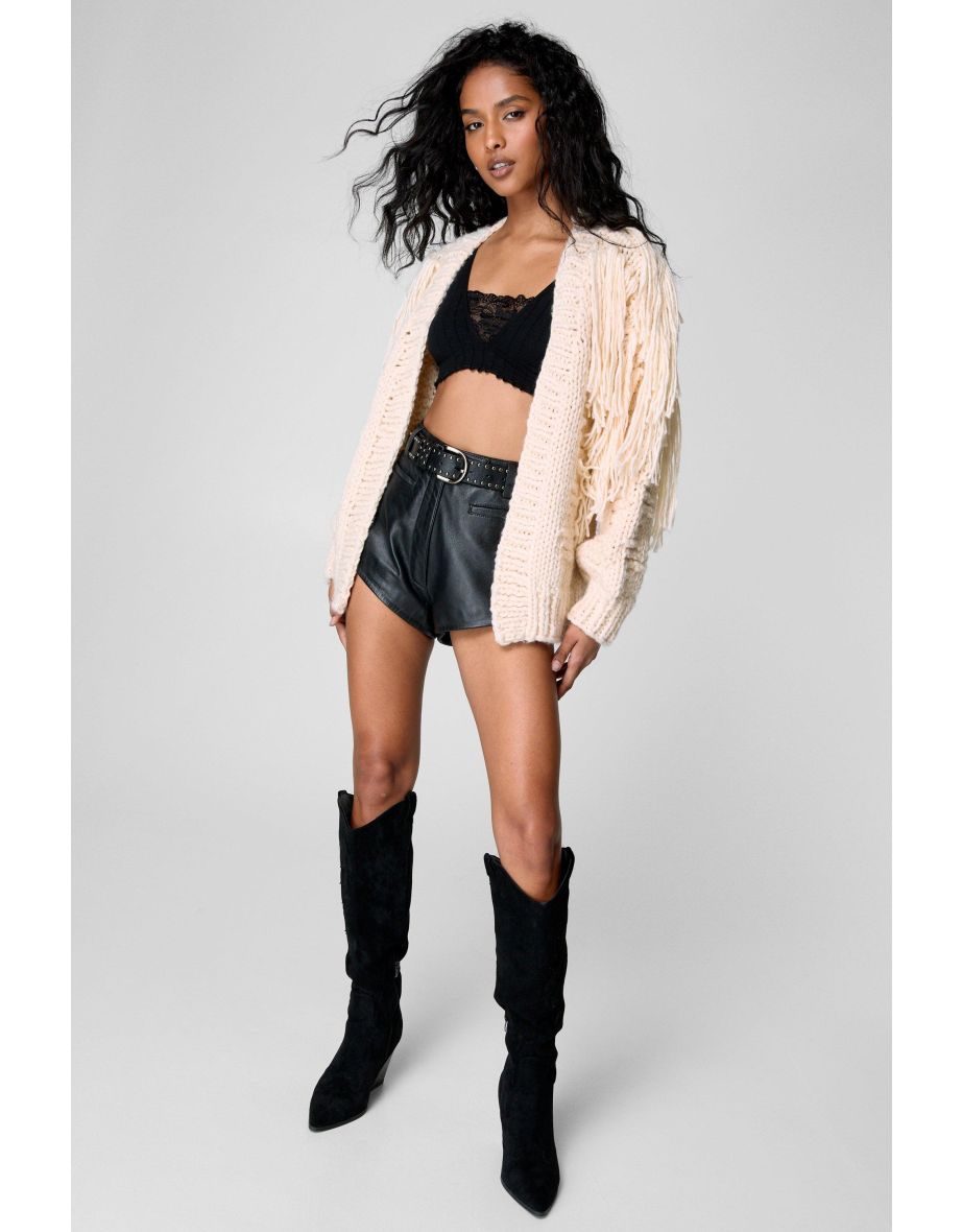 Chunky Fringe Hand Knit Cardigan