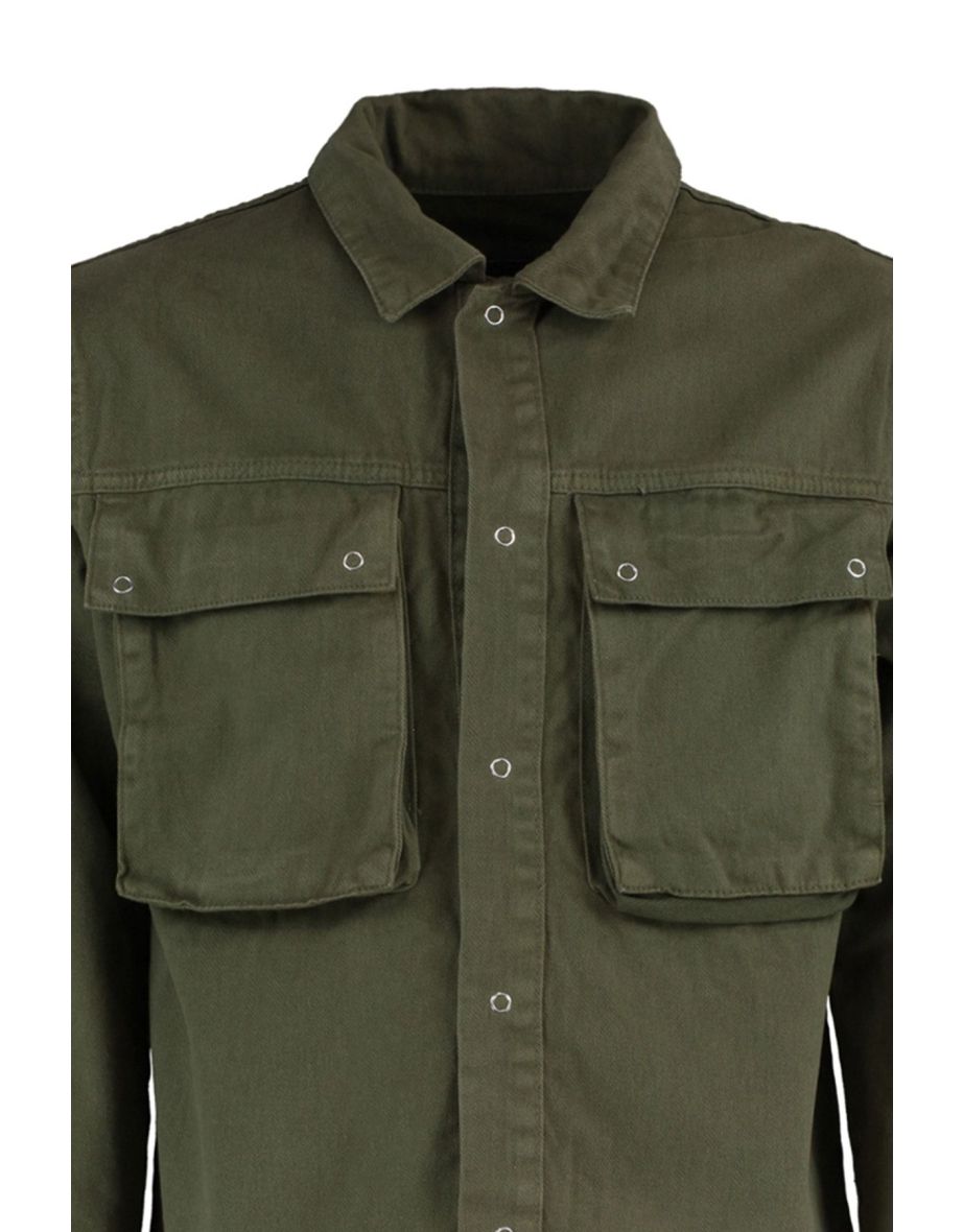 Khaki Big Pocket Trucker Jacket - 7