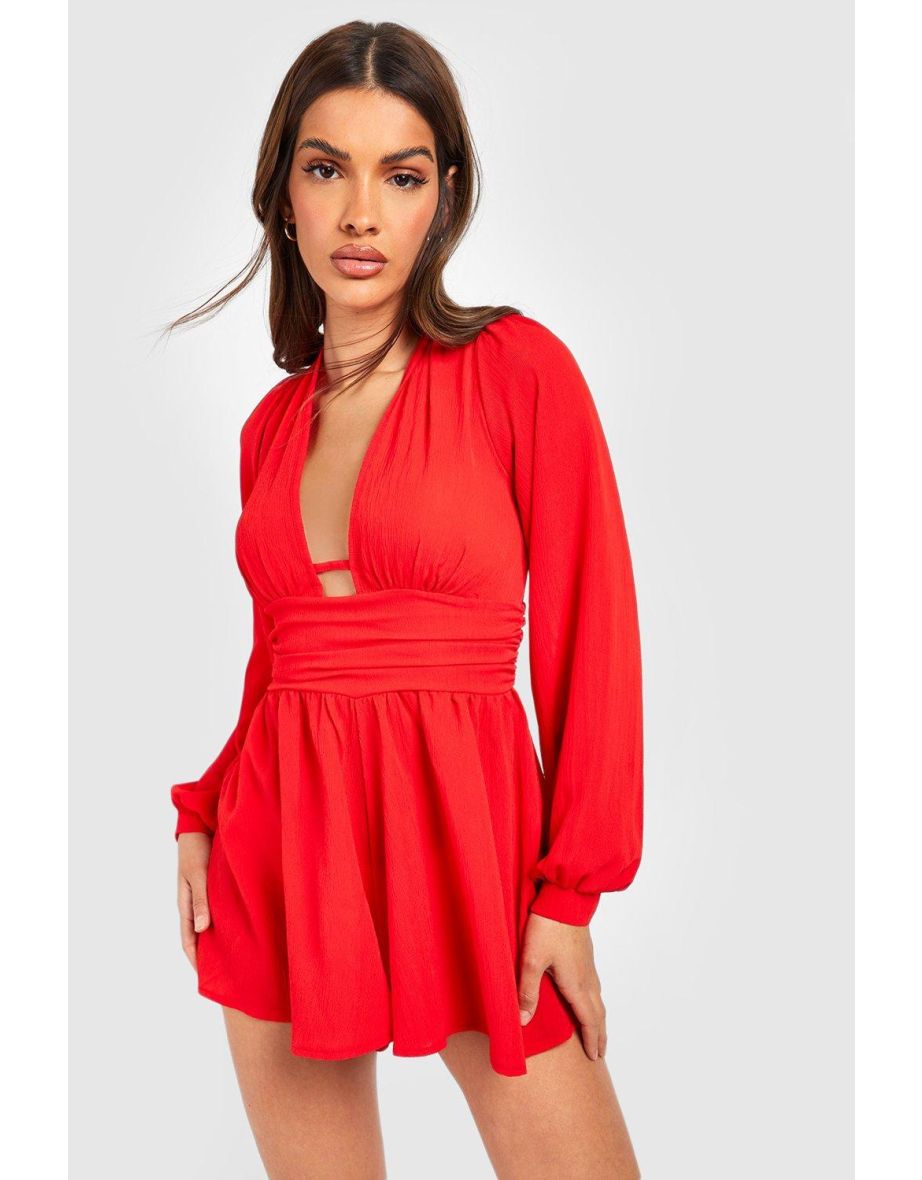 Red hot sale plunge playsuit