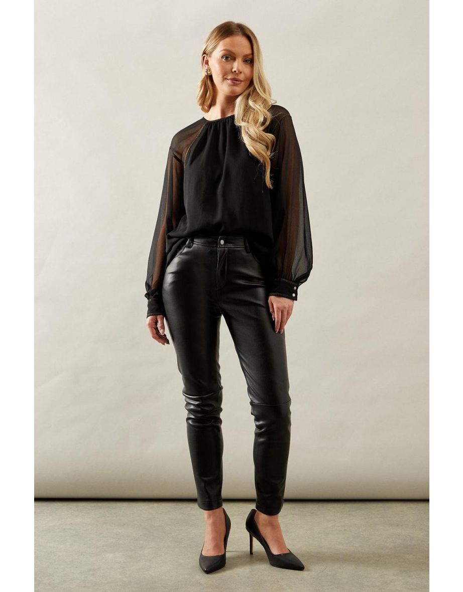 Foil Trim Blouse