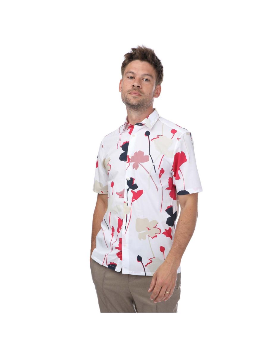 Men's Ted Baker Rossvil Colourful Silhouette Print Shirt in White