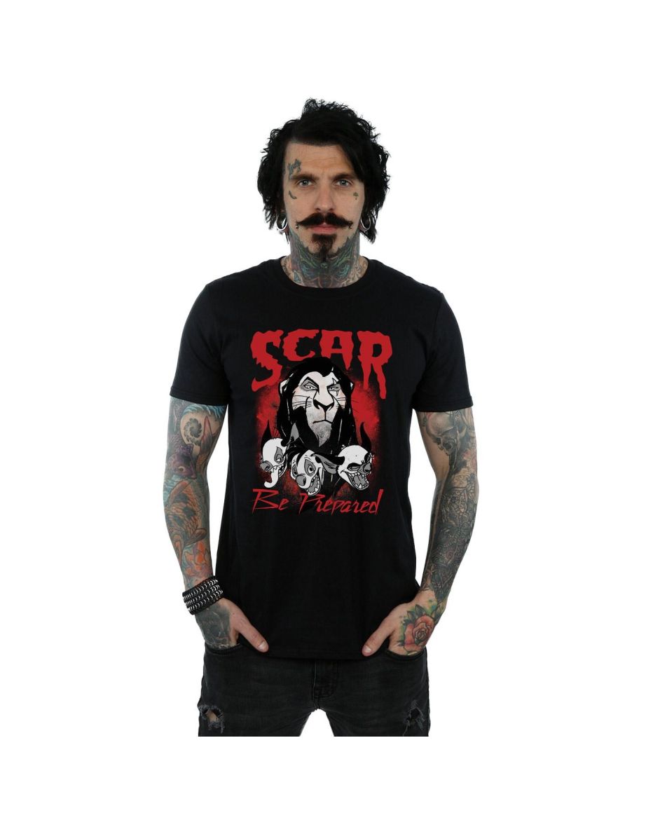 Disney Mens The Lion King Scar Be Prepared T-Shirt - Black
