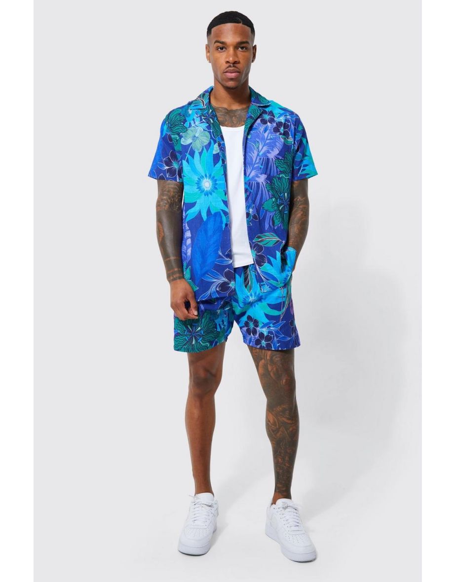 Flower shirt cheap with shorts