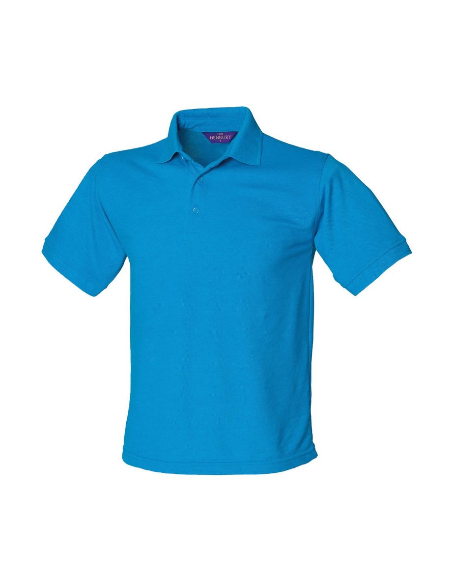 Henbury Mens Polycotton Heavy Polo Shirt - Sapphire Blue
