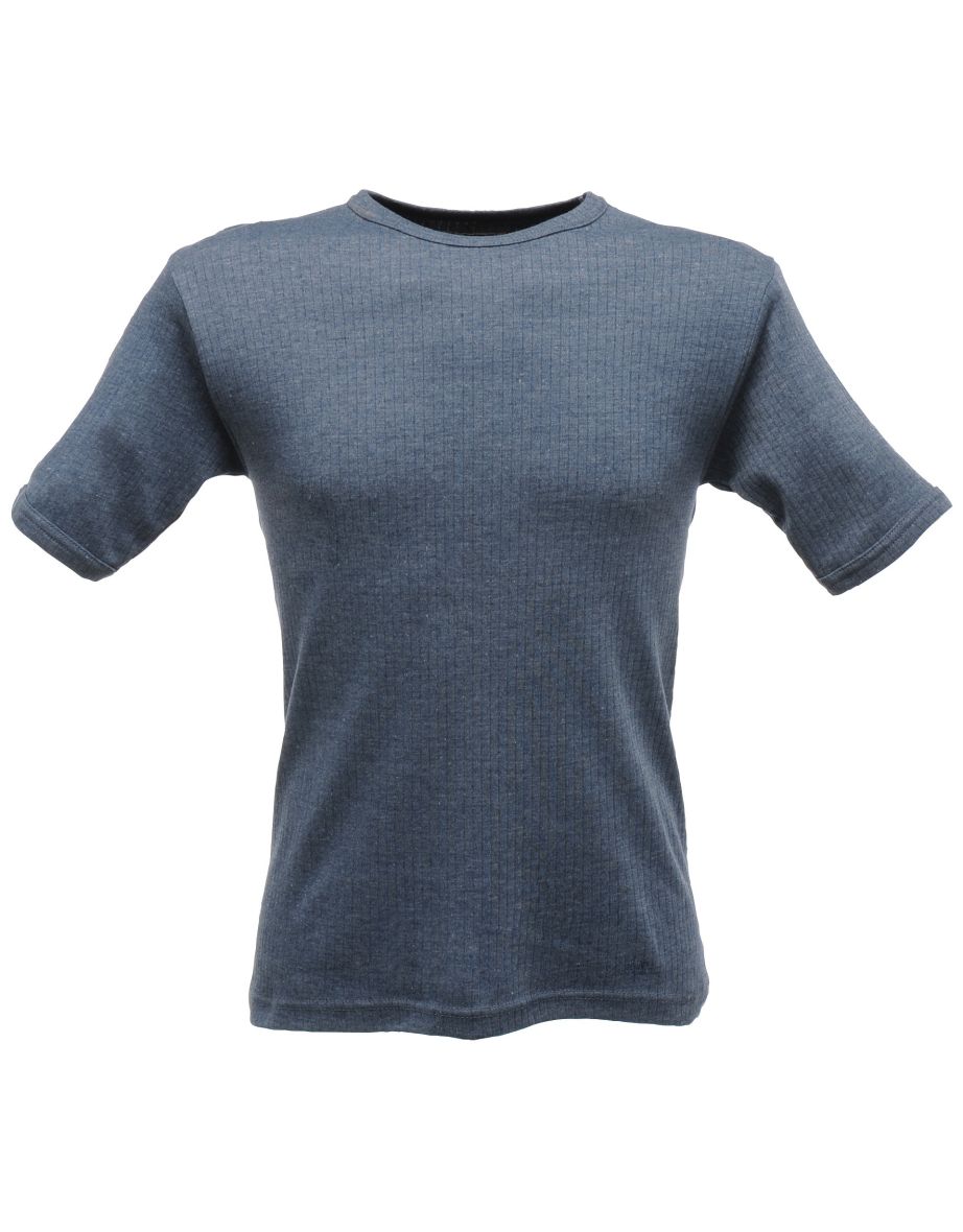 Regatta Mens Thermal Underwear Short Sleeve Vest / T-Shirt - Denim
