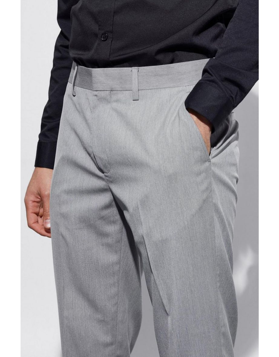 Slim Cropped Suit Trousers - grey - 2