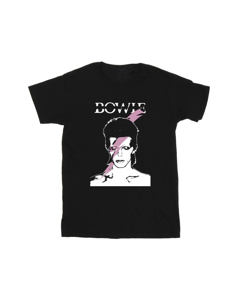 David Bowie Mens Pink Flash T-Shirt - Black - 2