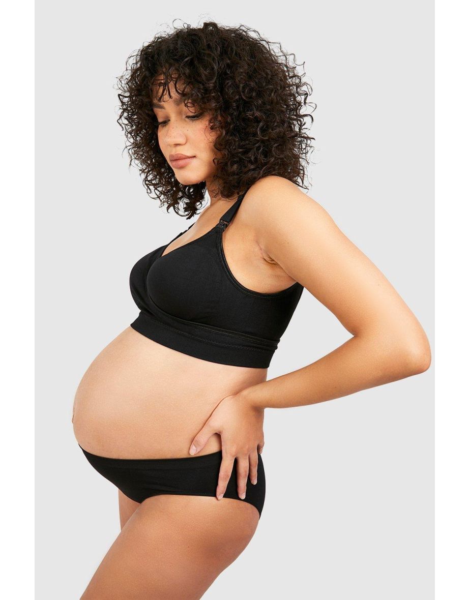 Maternity Wrap Nursing Bra - black